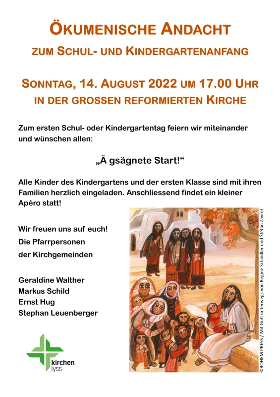 Schulandacht 2022 - Flyer_Aushang (Foto: Lyss Pfarrkollegium)