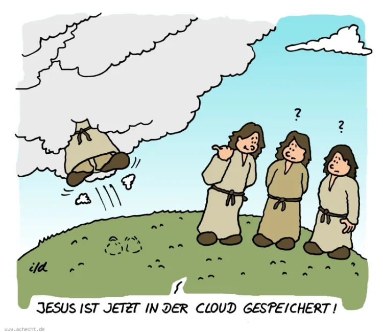 Jesus in der cloud - Auffahrt heute (Foto: achecht.de)
